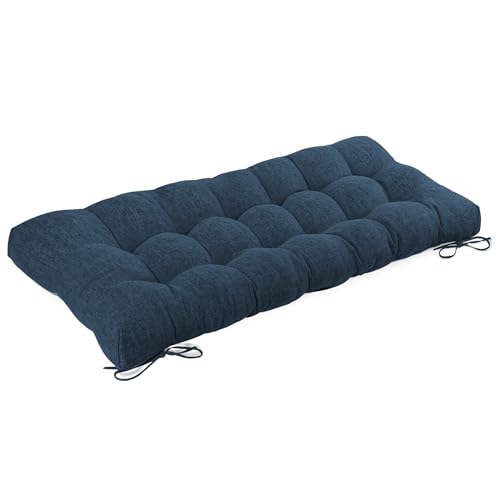 Indoor Bench Cushion for Indoor Furniture 48"x19" Navy 1 Pc | Thick, Stay in Place, Textured Fabric, for Entryway Window Shoe Storage and Kitchen Bench, Comfort Sitting, Upgrade Decor - color: Navy