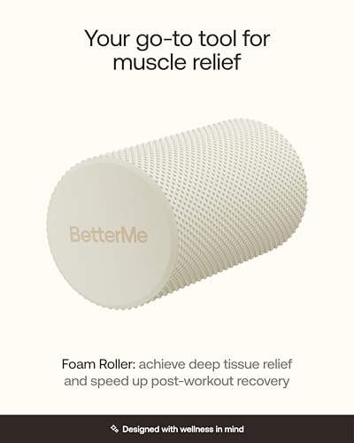 BetterMe Foam Roller for Muscle Recovery – High Density Exercise Roller for Back &Legs – Deep Tissue Massage Roller for Tension, Relief & Stretching (Ivory) - color: Ivory