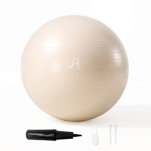 YR Exercise Ball Large Yoga Ball for Workout Pregnancy Stability - color: White, size: 55CM
