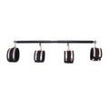 3 in 1 Heavy Duty Stainless Steel Expandable Spreader Bar with 4pcs PU Blue Adjustable Straps,Workout Bar for Home Gym Training Bar,Portable Detachable Pilates Kit - style: Black+PU Rose Gold Kit