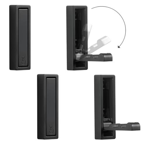 Folding Wall Hooks, 4pcs Foldable Coat Hooks, Heavy Duty Zinc Alloy No Rust Fold Up Hooks for Coat, Towel, Key, Hat, Bag, Jacket, Backpack (Matte Black) - color: Matte Black, size: 4