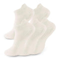 5 Pairs Pilates Socks with Grips for Women Non Slip Grip Yoga Crew Socks for Barre Hospital Barefoot - color: A - 5 Pairs White
