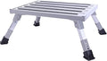 Homeon Wheels Large RV Step Stool, Adjustable Height Aluminum Folding Step Ladder with Non-Slip Rubber Feet, Heavy-Duty Design, Safety Platform for RV, Trailer, Truck, Outdoor Use, 19" x 14.3" - color: Silver