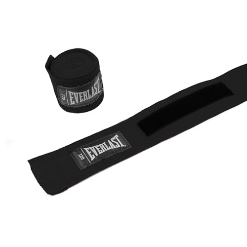 Everlast Core Handwraps 120in – Boxing Hand Wraps for Gloves, Wrist & Knuckle Support - color: Black, size: 120 Inch