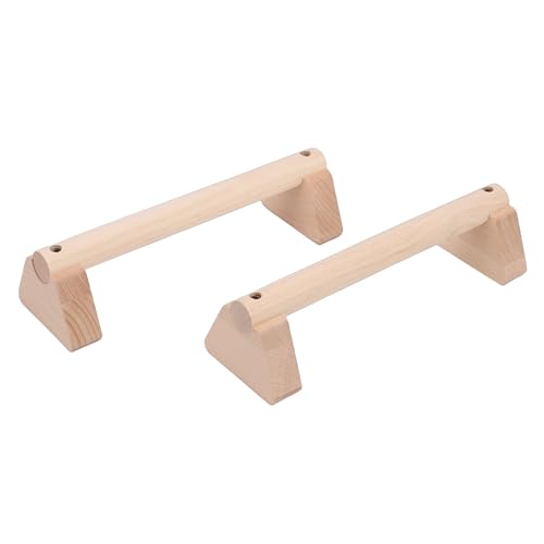 2Pcs Parallettes Push Up Bar, Wooden Parallettes Handle Stands Grip Body Strength Training, Push Up Stand with Anti Slip Pad, Balance Beam Exercise for Men Strength Training - size: 30cm