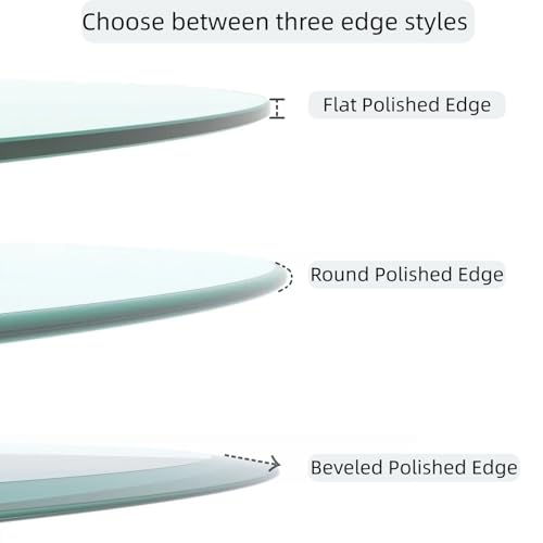 36" Round Glass Table Top - 1/4" Thick Flat Polished Edge Tempered Glass, Replacement Glass Table Top for Kitchen/Patio Table - size: 36 INCH, style: 1/4"thick - Flat Polished Edge
