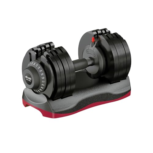 ATIVAFIT Adjustable Dumbbells Set, 5–88LB Quick Adjust Free Weights with Double Safety Lock & Anti-Slip Steel Handle, Space Saving Home Gym Equipment for Full Body Strength Training - color: 66LBS-Red, size: Single