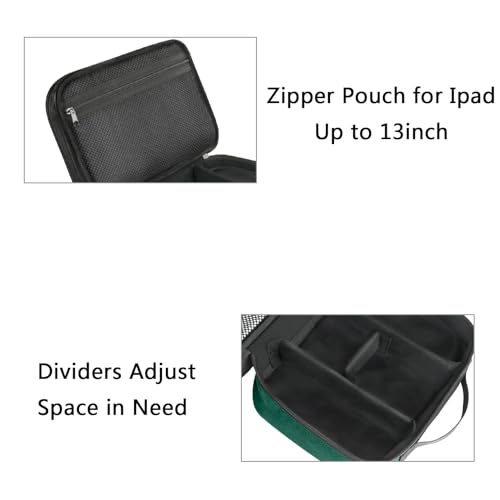 MATEIN Tech Organizer Travel Case, Large Water Resistant Cable Organizer for Electronic Accessories, Sturdy Carrying Tech Bag With Handle for Cord, Power Bank, Tablet (Up to 12.9inch), Peacock Blue - color: Dark Green, size: Large