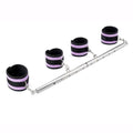 Spreader Bar Heavy Duty Stainless Steel Expandable Silver Bar Home Gym with 4pcs Furry Purple Adjustable Straps,Sports Aid Training Fitness Gear Pilates Aid Kit - style: Silver+Purple Furry Kit