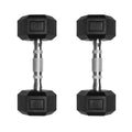 Ritfit 5-650 LBS PVC Encased Hex Dumbbell Sets with Optional Rack for Home Gym, Hand weight with Chrome Handle for Strength Training,Workouts - style: 2X5LBS