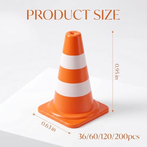 36/60/120/200 Pack 1 Inch Orange Mini Traffic Cones.Perfect as Construction Party Favors,Durable Small Roadblock Markers for Training Scenarios and Sports Event Setups - color: Three colors