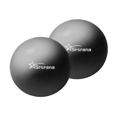 9 Inch Pilates Ball - Small Exercise Ball for Yoga, Barre & Physical Therapy - Anti-Burst Non-Slip Mini Core Ball for Stability, Back Pain Relief & Posture Correction - color: 2Black