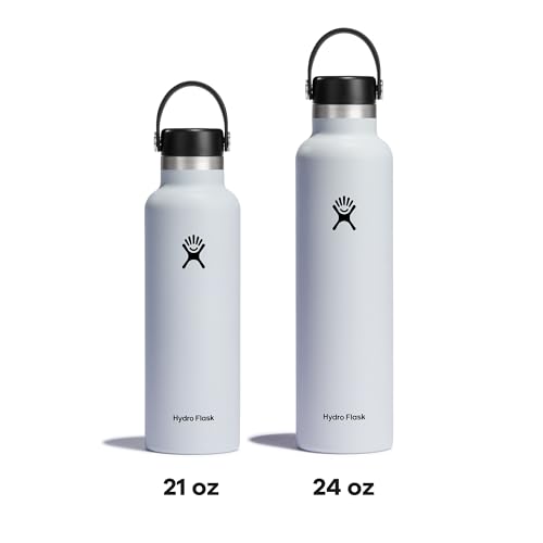 Hydro Flask Water Bottle - Insulated Stainless Steel - Non Spill, Leakproof in 24 Oz White - color: White, style: 24 Oz