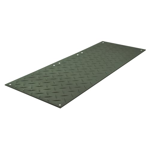 Checkers Ground Protection Mat, 1/2 in Thickness, High Density Polyethylene, Black AM38-1 Each - color: Black, size: 96"L x 36"W x 0.5"Th