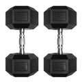 Ritfit 5-650 LBS PVC Encased Hex Dumbbell Sets with Optional Rack for Home Gym, Hand weight with Chrome Handle for Strength Training,Workouts - style: 2X55LBS