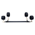 Wooden PU Spreader Bar with 4pcs PU Adjustable Straps,Workout Bar for Home Gym Training Bar,Portable Detachable Pilates Kit - style: Black+Crocodile Black Kit