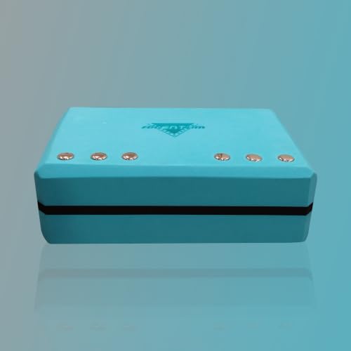 AMENTUM Yoga Block 9”x6”x3” Stand Out With Style Premium Yoga Block Featuring Bold Metallic Rivets. High-Density/Non-Toxic EVA Foam, Non-Slip Surface,Lightweight Exercise Support for Yoga, Stretching, Fitness Training