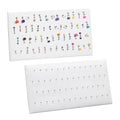 MOOCA 54 Clip Pendant/Body Jewelry Showcase Display Pad with Built in Easel for Belly Button Rings, Tongue Rings and Industrial Barbell Organizer, White Leatherette, 2 Pieces Set - color: White Faux Leather