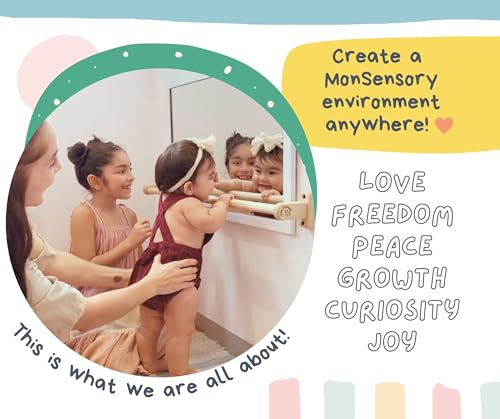 32.5 in. Long Montessori Pull Up Bar for Babies | Excercise Guide, Hand-Made, Assembled, Quality Wooden Toy Bar for Infants, Ballet Bar for Toddlers.