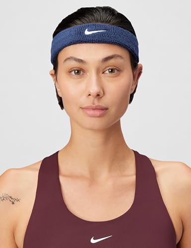 Nike Unisex Adult Swoosh Classic Headband - color: College navy/white