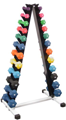Ader Neoprene Dumbbell Set - color: Neoprene DBS w/ 12 Pair Rack (1-15 LBS)