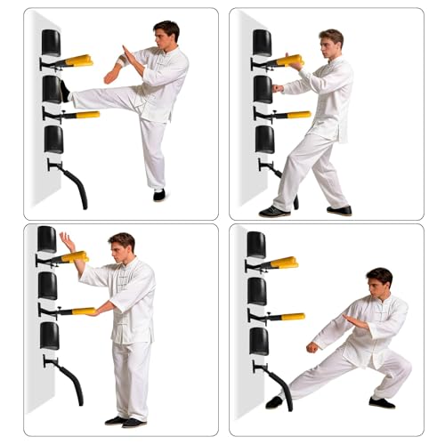 Wing Chun Dummy - Adjustable Wooden Wing Chun Dummy Arms & Leg - Space Saving Mook Jong for Home Gym, Kung Fu, and MMA Training - color: Wall Mount Model