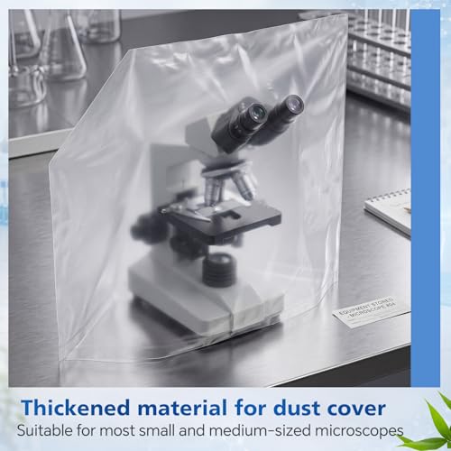 Wonderjune 2 Pack Thick Plastic Microscope Dust Cover, Full Sealed Waterproof Protective Case 22 x 13 x 21 in, Fit Full Size Standard Microscopes