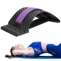 HONGJING Back Stretcher with Acupressure Massage for Lumbar Pain Relief | 3 Level Adjustable Arch Back Cracker Board Lower Back Traction, Great for Herniated Disc, Sciatica, Scoliosis - color: Purple