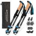 GPTCAMP Walking Sticks,Trekking Poles Collapsible Hiking Poles,Lightweight Folding Travel Walking Pole for Men Women,2pc Adjustable Hiking Stick with EVA Foam Grips for Backpacking - color: -Blue