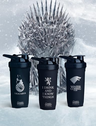 Smartshake Reforce Stainless Steel Protein Shaker Bottle - Non-Insulated Metal Gym Shaker Bottles – 900ml | 30oz – Solid Leakproof Screw Lid, BPA Free, DEHP Free, Game of Thrones - Winter Is Coming - style: Winter Is Coming