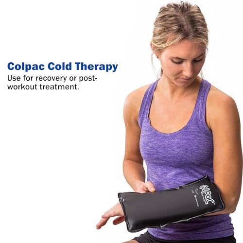 Chattanooga ColPac, Reusable Gel Ice Pack for Cold Therapy, 6.5" x 11" Half Size 2 Pack Bundle, Black Polyurethane, with a Lumintrail Drawstring Bag - color: Black, size: Half Size (2 Pack)