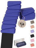 Pilates Weight | Wrist & Ankle Weights for Women | Weighted Bangles | 1LB/ 2LB Each (Set of 2) - color: Blue, size: 1 LB