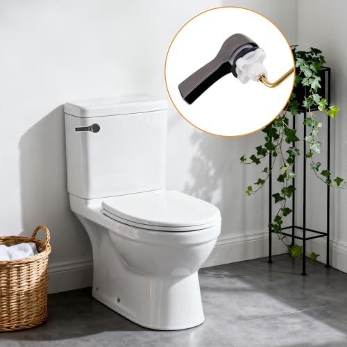 Hibbent Universal Metal Front Mount Toilet Handle Replacement Kit | Gunmetal Gray Solid Brass Toilet Flush Tank Lever, Stainless Steel Flapper Chains for Most Toilet Tanks - color: Gunmetal Gray, style: Upgraded Front Mount