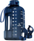 AQUAFIT 1 Gallon Water Bottle with Time Marker | BPA Free 128 oz Water Bottle with Straw and Chug Lids - Leakproof Gym Water Bottle with Carry Handle (Nebula) - color: Nebula 2, style: 128 oz - 2 Lids