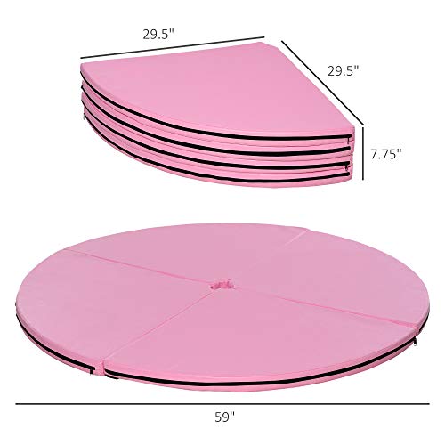 Soozier Pole Dance Mat, 2"T x 5'W Folding Pole Crash Mat for Home, Lightweight and Foldable - color: Pink