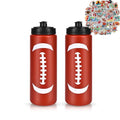 Football Party Favors, 2 Pack Football Water Bottles with 200 PCS Stickers | 20oz Sports Squeeze Bottle & Football Stickers, BPA-Free Reusable Water Bottles Bulk for Boys, Gifts For Team - style: 4# 2 Pack-Football