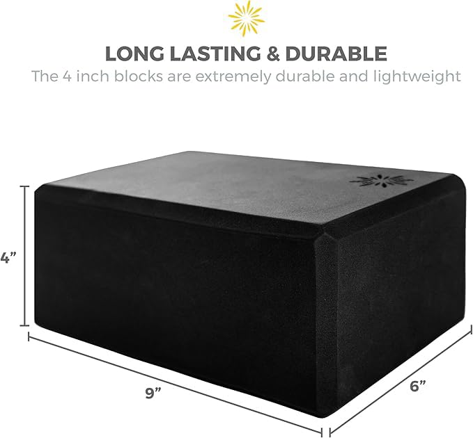 Bulk 4 in Foam Yoga Blocks, 10 Pack - color: Black