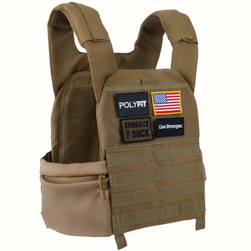 Polyfit Fortify Weighted Vest - Workout Vest for Men & Women - color: Tan