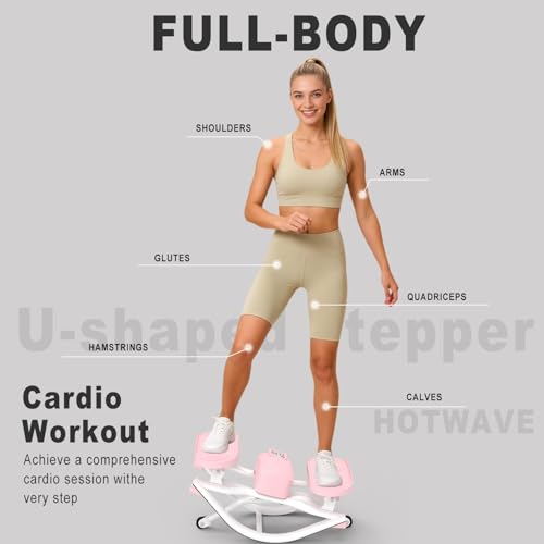 HOTWAVE Rock Stepper, The Rock Stepper Side to Side Exercise Machine – 350 lb Capacity, Oversized Pedals, Low Impact 3D Lateral Stepper for Home Workout - color: Pink