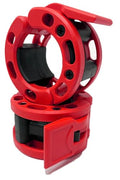 Clout Fitness Olympic Barbell Clamps Collars Quick Release Pair of Locking Weight Clips Fit 2 Inch Barbell for Weightlifting - color: Red, style: Signature Quick Release