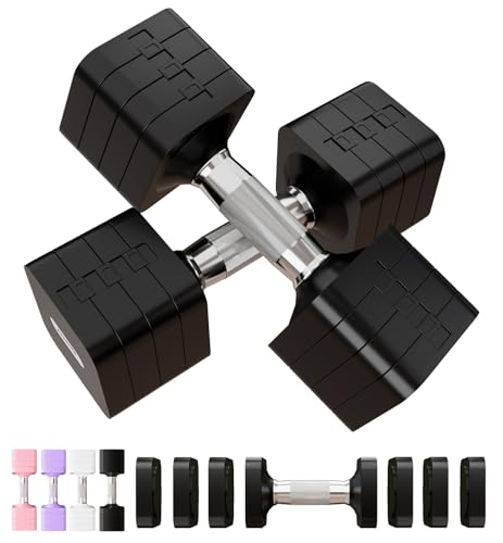 Adjustable Dumbbell Set for Women Men 7.5LB/10LB/15LB/20LB/25LB Pair | Stable Free Weight Hand Weights with Metal Handle for Home Gym Fitness Rehab Pilates Yoga Strength Training Equipments - color: Black, size: 20LB SINGLE