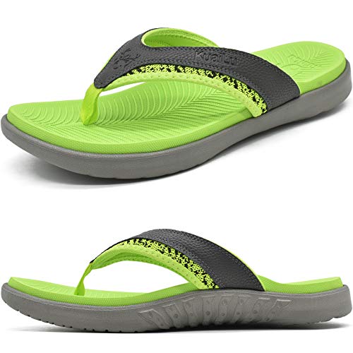 KuaiLu Mens Sport Flip Flops Comfort Orthotic Thong Sandals with Plantar Fasciitis Arch Support Outdoor Summer Beach Size 7~15 - color: Turquoise, size: 8