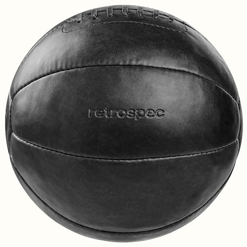 Core Weighted Medicine Ball 4, 6, 8, 10, 12, 14, 16, 20, 25, 30 lbs, Soft Touch Vegan Leather with Sturdy Grip for Strength Training, Recovery, Balance Exercises and Other Full-Body Workouts - color: Black, style: 10 lbs