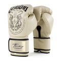 Boxing Gloves, Symmetrical Design with Two Tigers, Training Gloves - color: Beige, size: 14-oz