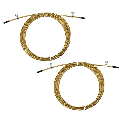 PATIKIL Speed Jump Rope Replacement Cable, Professional Skipping Rope Steel Wire Replace for High Speed Jump Ropes - color: Gold Tone