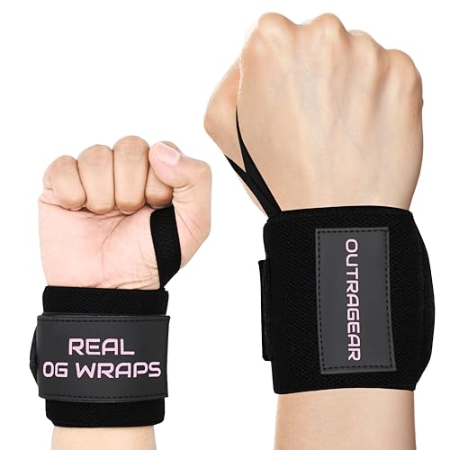 18" OG-Grade Wrist Wraps for Weightlifting – Heavy Duty Wrist Support with Thumb Loop & Lockdown Strap – Wrist Straps for Powerlifting, Bench Press & Gym Training - style: Savage Her Pink