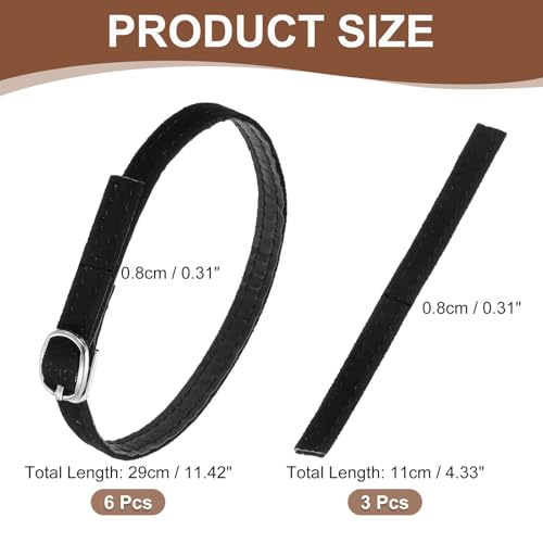 uxcell Replacement Ankle Strap for Heels Detachable Shoe Straps PU Leather Shoe Band - color: Suede Black