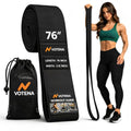 76 Inch Extended Length Resistance Bands - Heavy Duty Elastic Fabric & Natural Rubber Long Workout Loop for Pull Up Assist, Vertical Jump Training, Mobility & Full Body Fitness - color: Black