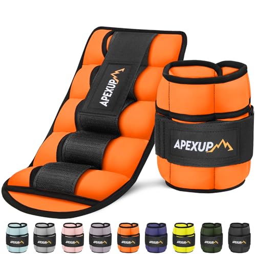 APEXUP Adjustable Ankle Weights for Women and Men, Modularized Leg Weight Straps for Yoga, Walking, Running, Aerobics, Gym, Physical Therapy - color: Orange, size: 5 lbs x2