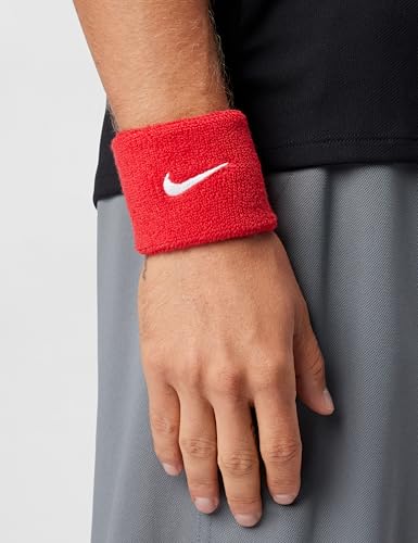 Nike Unisex Adult Swoosh Classic Wristband 2 Pack - color: University red/white